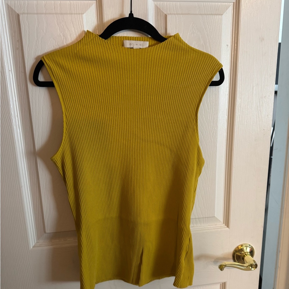 Anthropologie Mustard Ribbed Tank Top